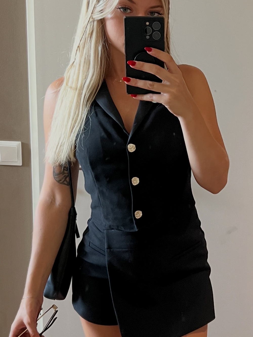 Zara gold button vest